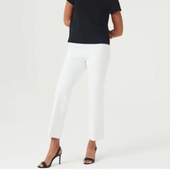 Spanx White Kick Flare Pull On Pants Size Large - Picture 1 of 4